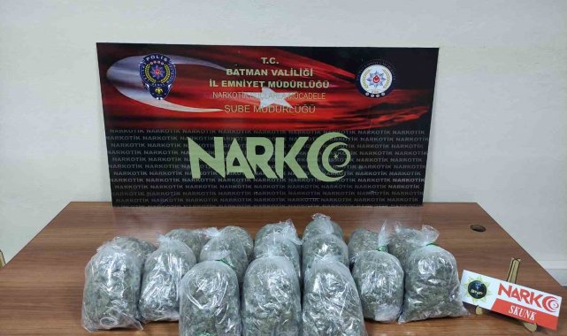 Batman'da 3 kilo 358 gram skunk ele geçirildi