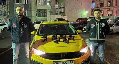 Beyoğlu'nda takside 10 ruhsatsız tabanca ele geçirildi