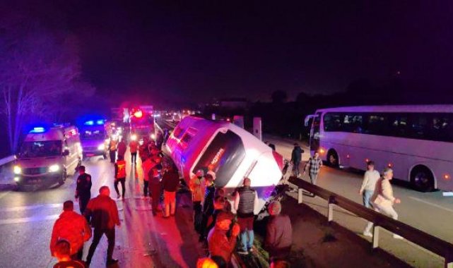 Bursa'da, gezi dönüşü tur otobüsünün devrildiği kazanın nedeni, 'sürücü hatası'