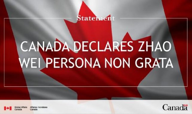 Çinli diplomata karşılık Kanadalı diplomat istenmeyen kişi ilan edildi