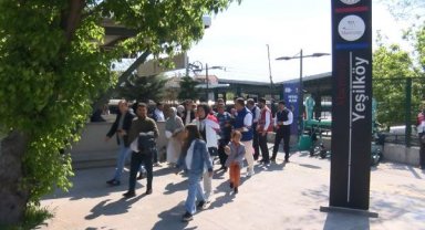 Cumhur İttifakı'nın Büyük İstanbul Mitingi nedeniyle Marmaray'da yoğunluk yaşandı