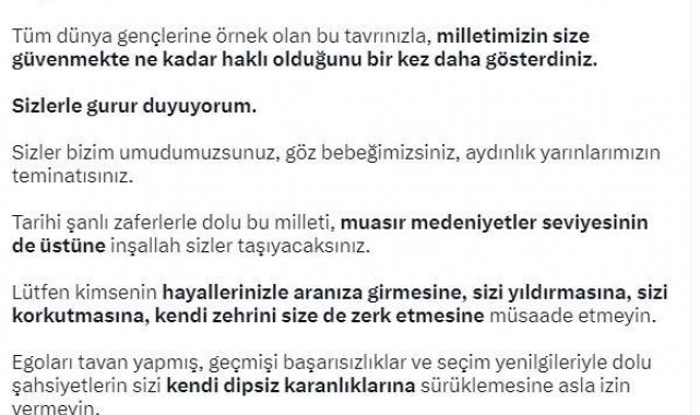 Cumhurbaşkanı Erdoğan: 28 Mayıs'ta genç kardeşlerimin güçlü desteğine güveniyorum