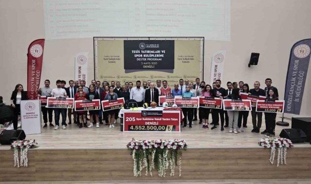 Denizli'de 228 spor kulübüne 4 milyon 897 bin 500 TL maddi destek