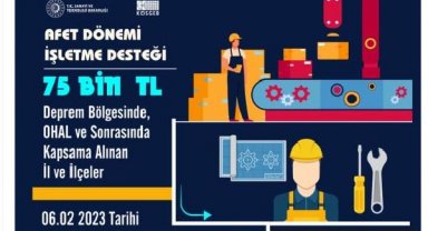 Deprem bölgesinde KOBİ'lere 75 bin liralık destek