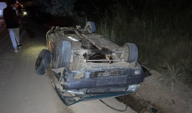 Duble yolda kaza: Takla atan otomobilin sürücüsü yaralandı
