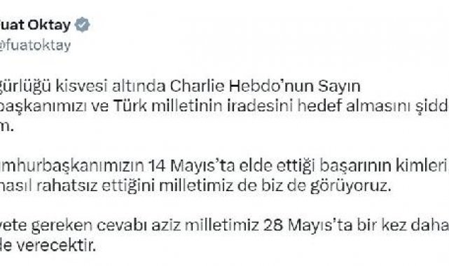 Fuat Oktay ile Ömer Çelik'ten Charlie Hebdo dergisine tepki