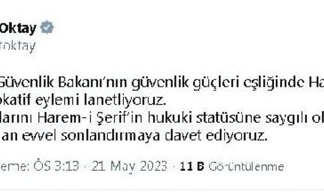 Fuat Oktay, İsrail'in Mescid-i Aksa baskınını lanetledi