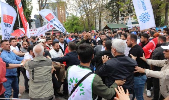 Gaziantep'teki kutlamalarda Memleket Partililer ile CHP'liler arasında kavga