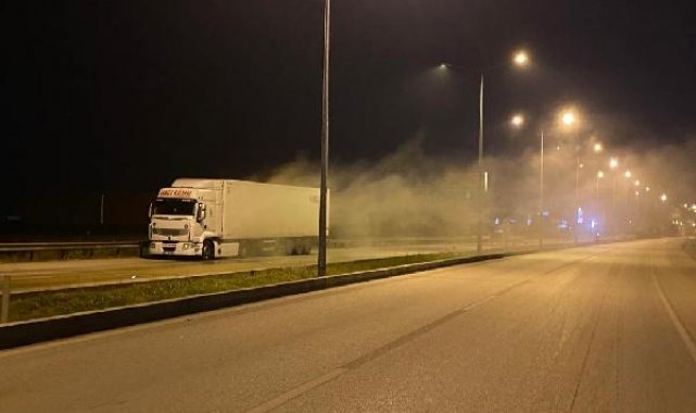 Hidroklorik asit yüklü TIR'da 'duman' paniği