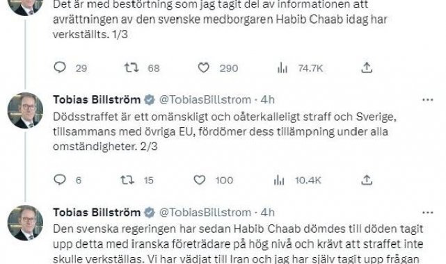 İran-İsveç çifte vatandaşı Habib Chaab, İran'da idam edildi