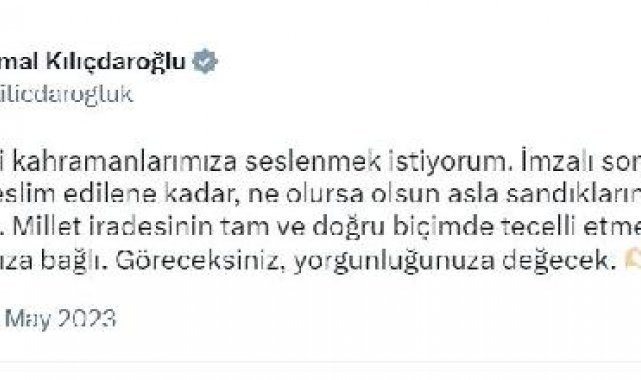 Kılıçdaroğlu: Asla sandıkların başından ayrılmayın