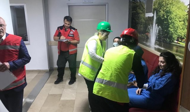 KTÜ Farabi Hastanesi'nde yangın tatbikatı yapıldı