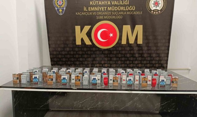 Kütahya'da 113 paket gümrük kaçağı bandrolsüz sigara ele geçirildi
