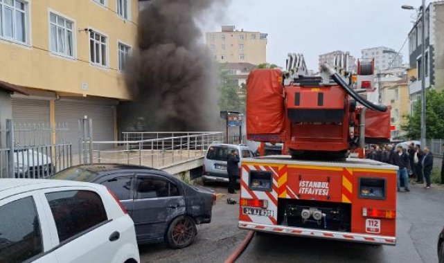 Maltepe'de otomobil tamirhanesinde çıkan yangında bir kişi yaralandı