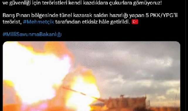 MSB: PKKYPG'li 5 terörist etkisiz hale getirildi