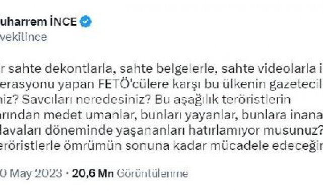 Muharrem İnce ile ilgili sosyal medya paylaşımlarına soruşturma