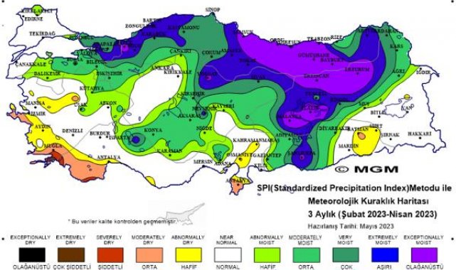 Nisanda yağışlar yüzde 254 arttı, kuraklık haritası yeşile döndü