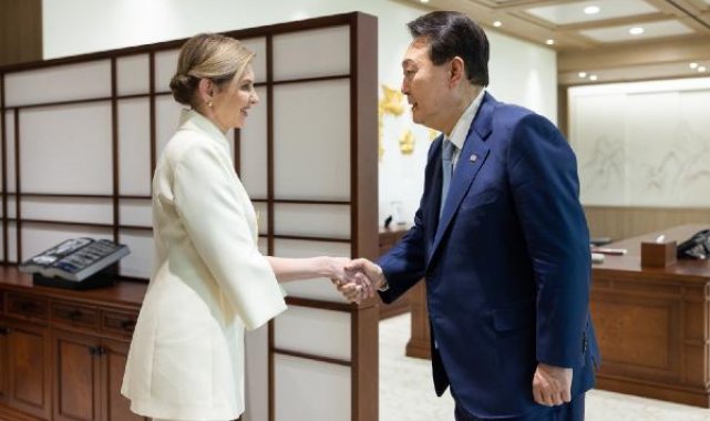 Olena Zelenska, Güney Kore lideri Yeol ile görüştü