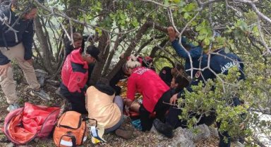 Ölüdeniz'de fırtına ve yağmur paraşütçüleri zorladı; 1'i ağaçta asılı kaldı