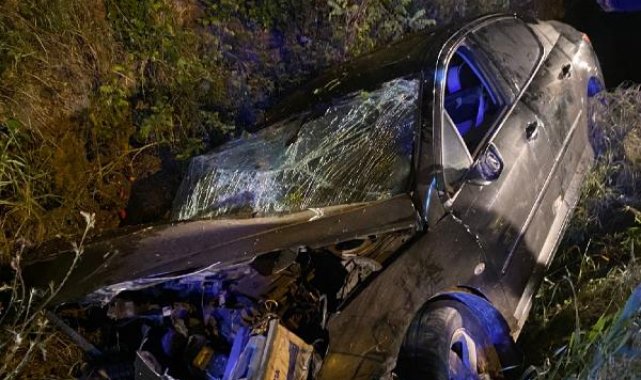 Ordu'da otomobil kanala devrildi: 1 ölü, 1 yaralı