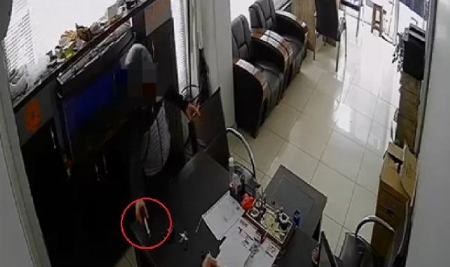 Oto kiralama firmasına silahlı saldırı kamerada