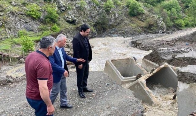 Selde zarar gören yollarda onarım çalışması başlatıldı