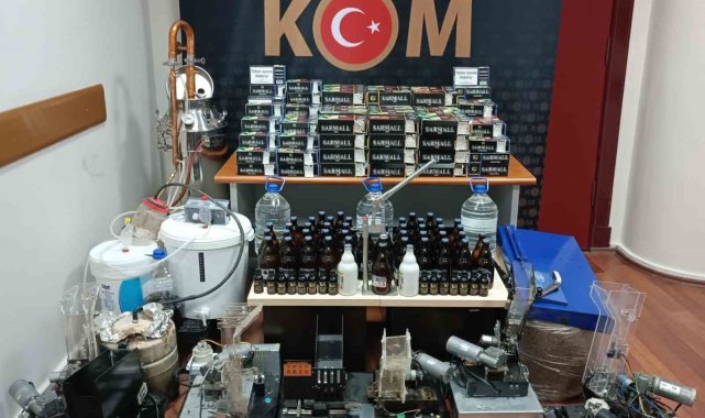 Sinop'ta sahte alkol ve kaçak sigara operasyonu