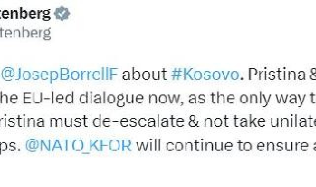 Stoltenberg: Kosova ve Sırbistan, AB destekli diyalog kurmalı
