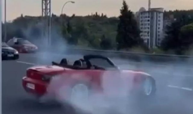 Tuzla'da düğün konvoyunda drift kamerada