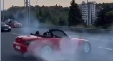 Tuzla'da düğün konvoyunda drift kamerada