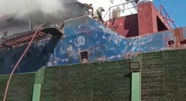 Tuzla'da kuru yük gemisinde yangın