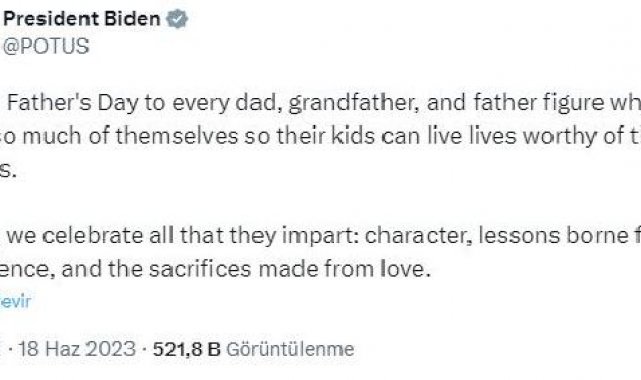 ABD Başkanı Biden'dan Babalar Günü mesajı