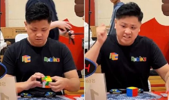 ABD'li genç, Rubik Küpü'nü 3.13 saniyede çözerek rekor kırdı