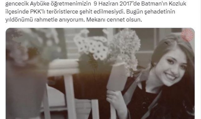 Bakan Tekin'den 'Aybüke öğretmen' paylaşımı