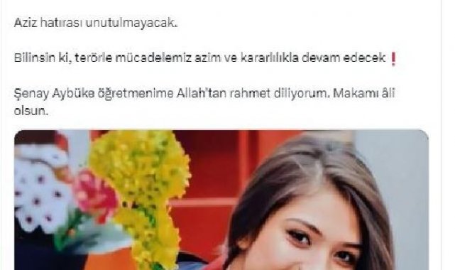 Bakan Yerlikaya, Şehit Aybüke Yalçın'ı ölüm yıl dönümünde andı