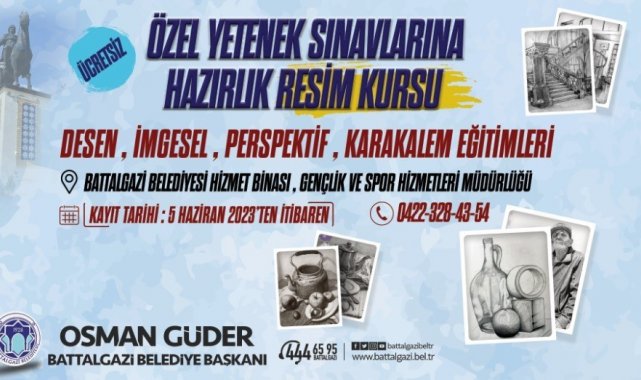 Battalgazi'de ücretsiz resim kursu