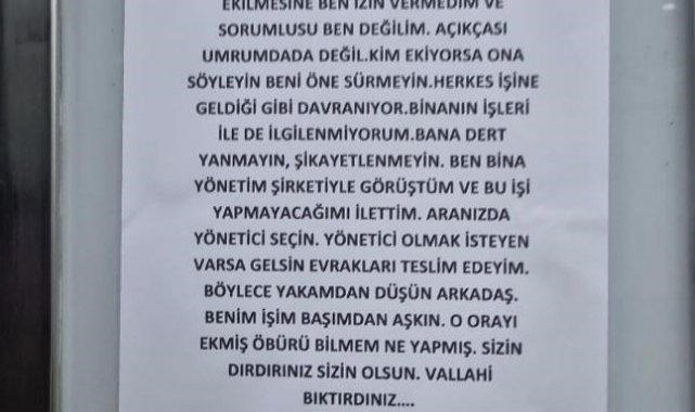 Bina yöneticisinin güldüren isyanı: "Yakamdan düşün, vallahi bıktırdınız"