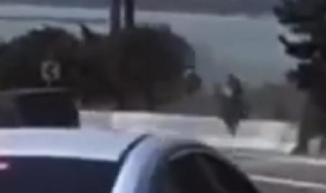Büyükçekmece'de motosiklet kazası kamerada