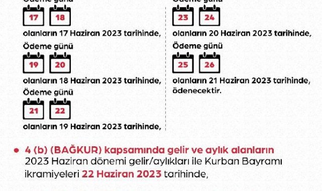 Emekli aylıkları ve bayram ikramiyeleri 17-23 Haziran arasında ödenecek