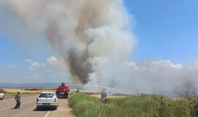 Gaziantep'te buğday tarlasında yangın