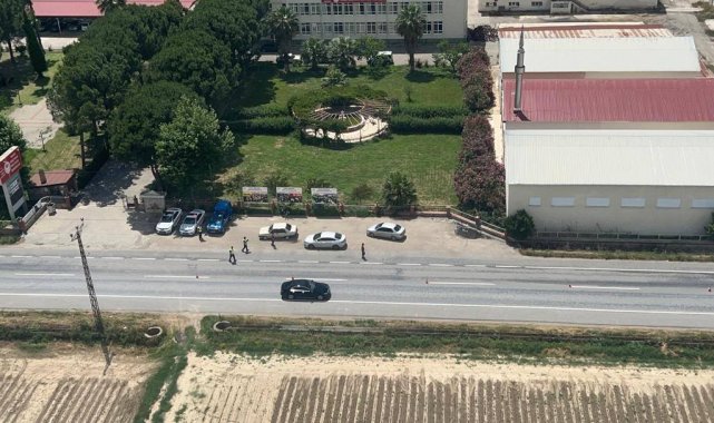 Havadan trafik denetiminde 345 araç kontrol edildi