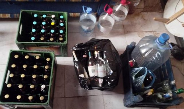 İmalathaneye dönüştürülen evde 703 litre sahte içki ele geçirildi