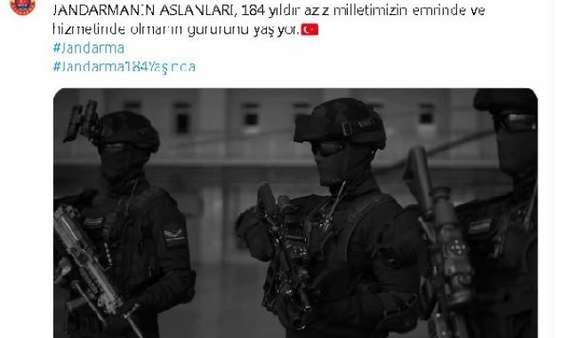 Jandarma Genel Komutanlığı, kuruluşunun 184'üncü yılı nedeniyle video paylaştı