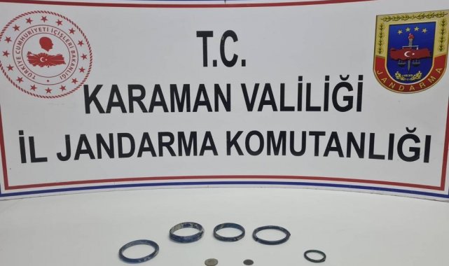 Karaman'da jandarmadan tarihi eser operasyonu