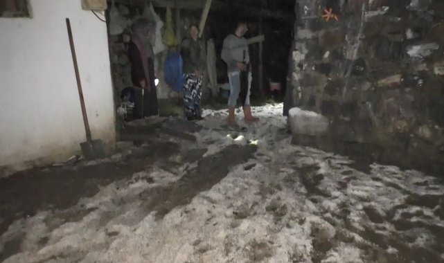 Kars'ta bir köyü sel vurdu, 10 ev selden zarar gördü
