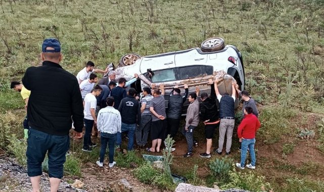 Karşı şeride geçip tarlaya uçtu