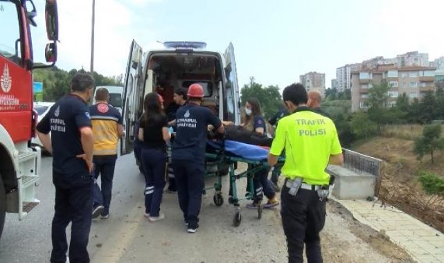 Kartal'da otomobil su kanalına uçtu: 1 yaralı