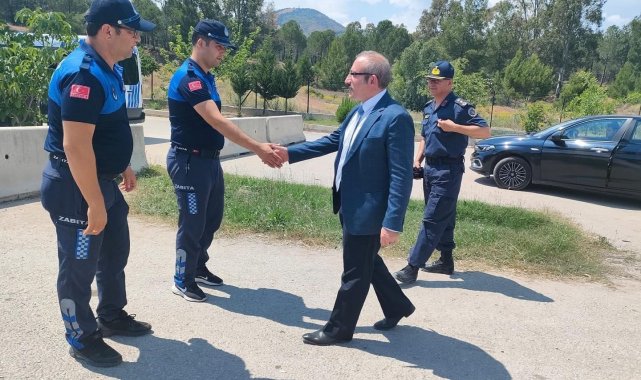 Kaymakam Karaman, Polis Uygulama Noktası'nda incelemelerde bulundu