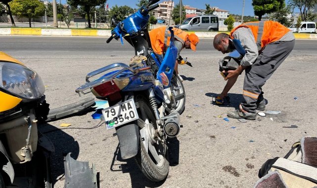 Kilis'te ticari taksi ile motosiklet çarpıştı:1 yaralı