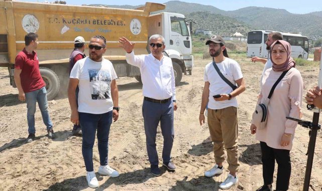 Koçarlı'da hayırseverlerin bağışladığı arsada cami yapımına başlandı